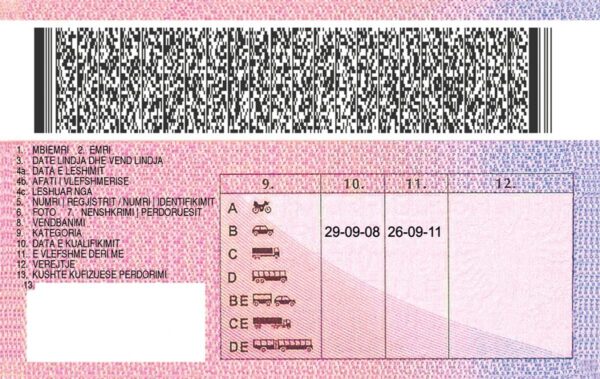 Albanian driving licence - Image 2