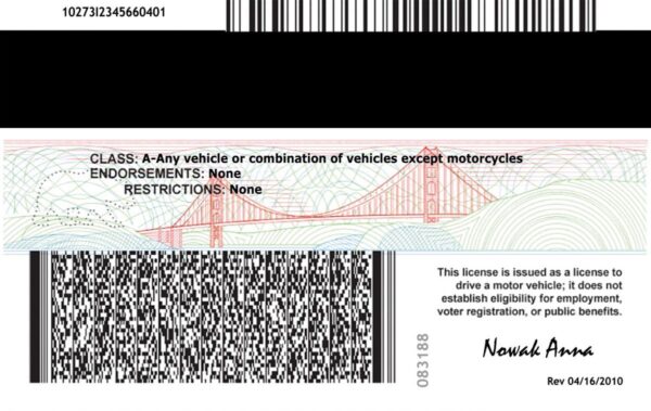 Californian driving license