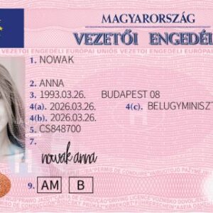 Hungarian Driving License front