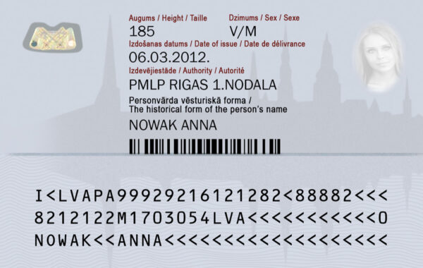 Latvian ID back