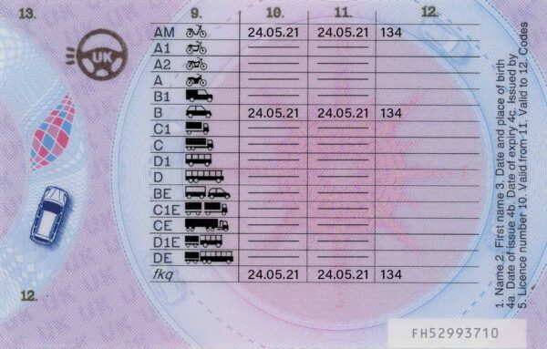 New UK Driving licence Card 2