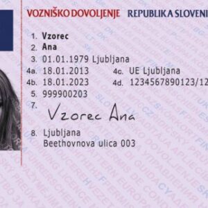 Slovenian Driving License front