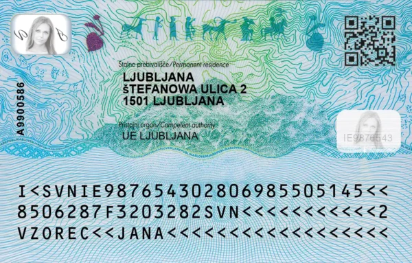 Slovenian ID card back