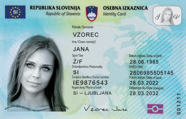 Slovenian ID card front