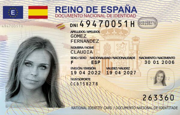 Spanish ID front